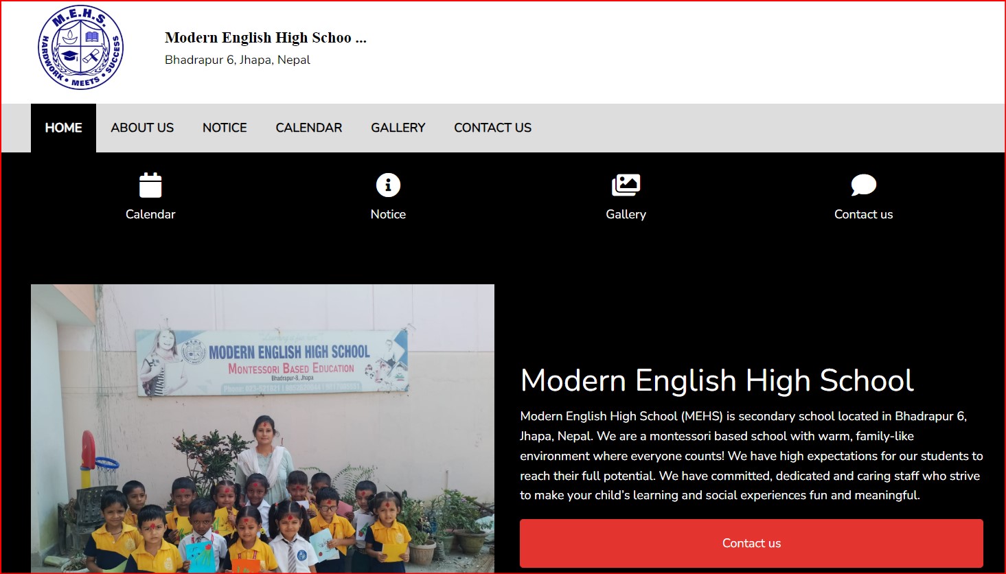 Our  Schools Website is active from today 